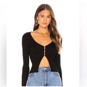 Revolve Superdown Black Sierra Knit Top